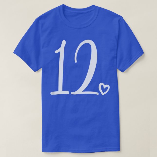 T-shirt 12e anniversaire, Filles enfants, Douze ans, numér (Design devant)