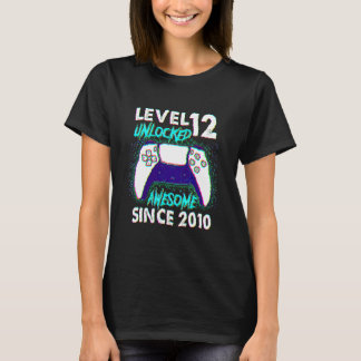 T-shirt 12e anniversaire garçons niveau 12 déverrouillé Aw