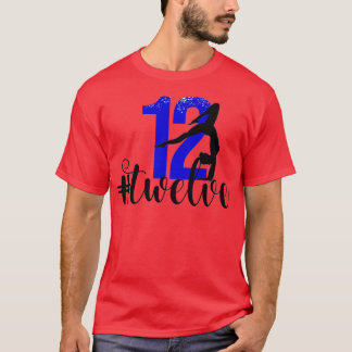 T-shirt 12e anniversaire Gymnastique Party Royal Blue 12 T