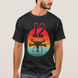 T-shirt 12E Anniversaire I Télécommande Rétro Drones Avec