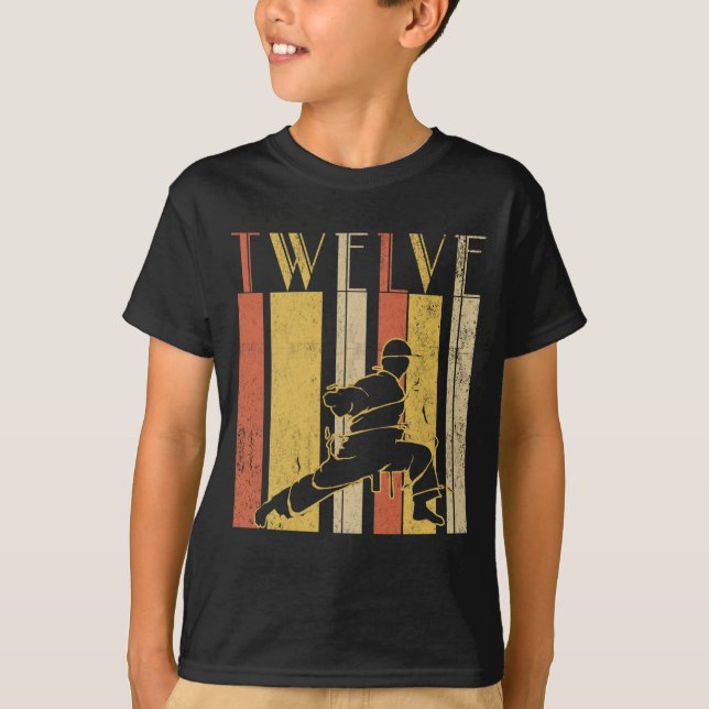 T-shirt 12e anniversaire Karate Retro Taekwondo Martial Ar (Devant)