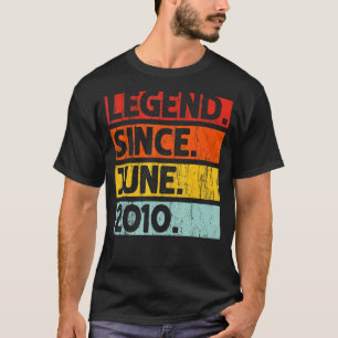 T-shirt 12e anniversaire Légende depuis juin 2010 12 ans