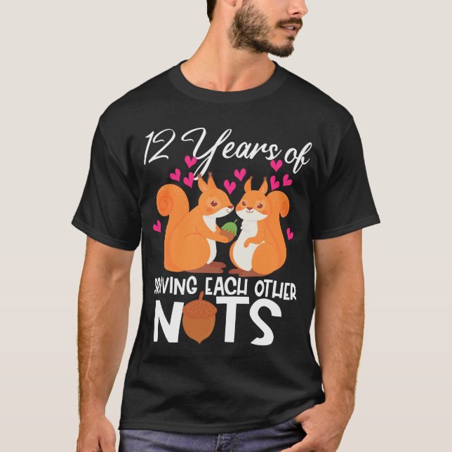 T-shirt 12e anniversaire Mariage Drôle cadeau Douze ans (Devant)