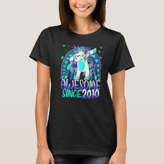 T-shirt 12e anniversaire Rainbow 12 ans Dabbing licorn