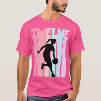 T-shirt 12E Anniversaire Retro Joueur De Basketball 12 Ans