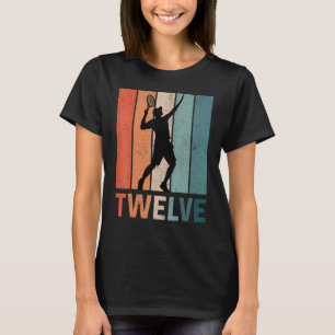 T-shirt 12e anniversaire Retro joueur de tennis 12 ans Twe