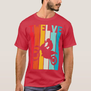 T-shirt 12e anniversaire Retro Motocross 12 ans Garçons Fi