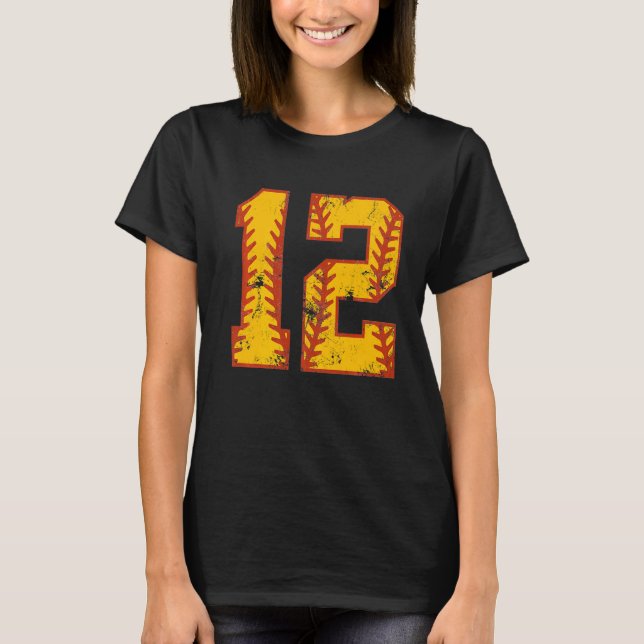 T-shirt 12e anniversaire Softball Bdy 12 ans fille (Devant)