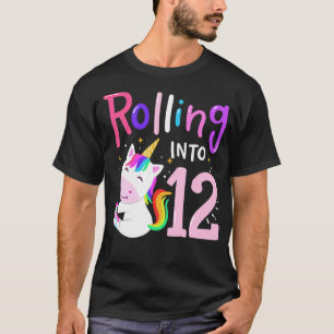 T-shirt 12e anniversaire Unicorn Roller Skate