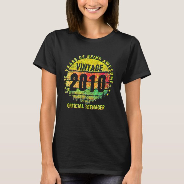 T-shirt 12e anniversaire Vintage 2010 Adolescent officiel  (Devant)