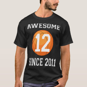 T-shirt 12ème 12 huit ans heureux anniversaire basket-ball