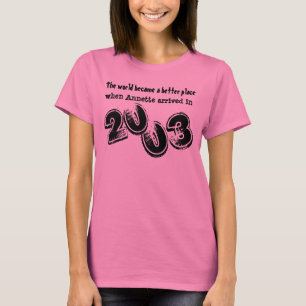 T-shirt 12ème Cadeau d'anniversaire sentiment 08A de 2003