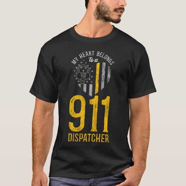 T-shirt 1314 Dispatcher Thin Gold Line Mon Coeur Appartien (Devant)