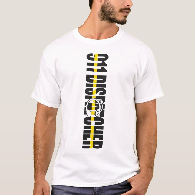 T-shirt 1325 Dispatcher Thin Gold Line 911 Dispatcher (Devant)