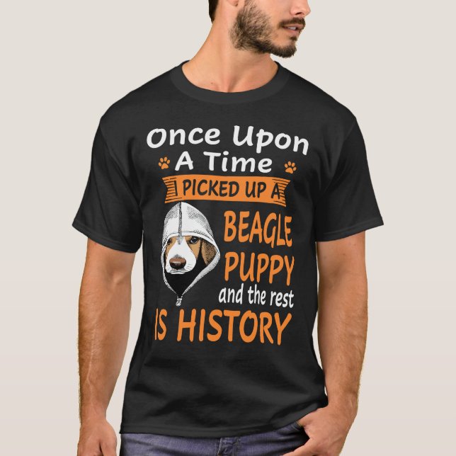 T-shirt 134 Un Sur Un Beagle De Temps Chiot (Devant)