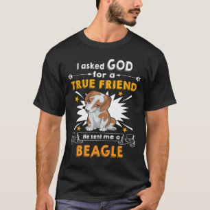 T-shirt 139 Demandé Dieu Véritable Ami Un Beagle