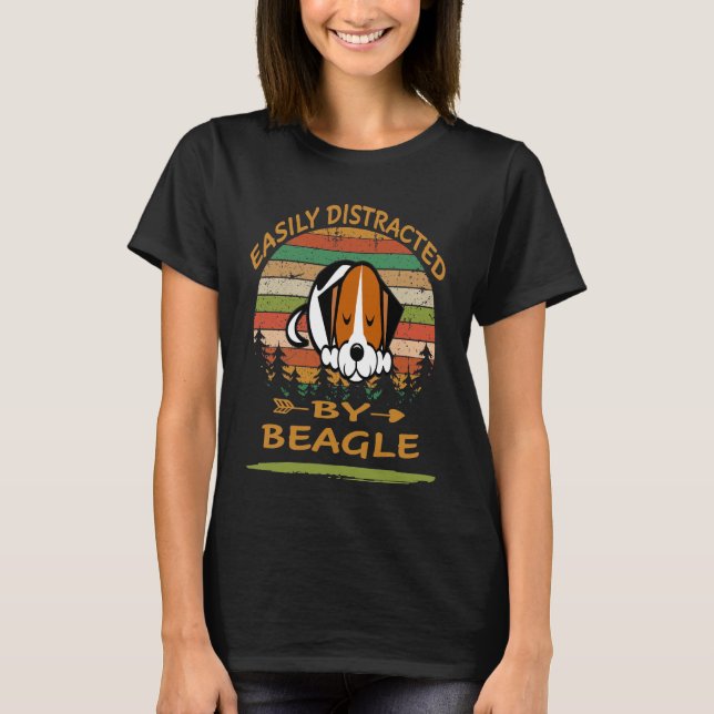 T-shirt 139 Facilement Distrait Par Le Beagle (Devant)