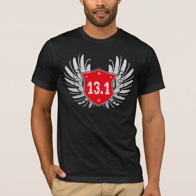 T-shirt 13,1 Bouclier de semi-marathon (Devant)