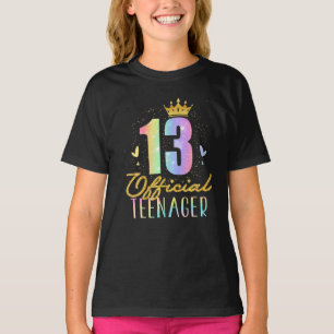 T-shirt 13 Adolescent officiel Couronne 13 ans Tie Dye
