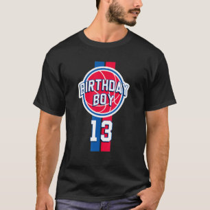 T-shirt 13 Anniversaire Garçon Rouge Et Bleu 313 Zone Ba