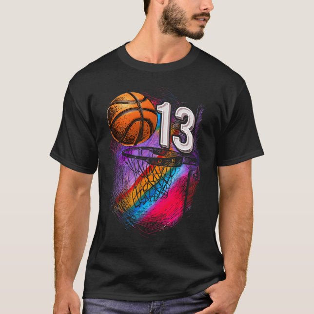 T-shirt 13 ans 13e anniversaire Basketball Ado officiel (Devant)