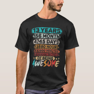 T-shirt 13 Ans 13E Anniversaire Funny Vintage Retro Cou