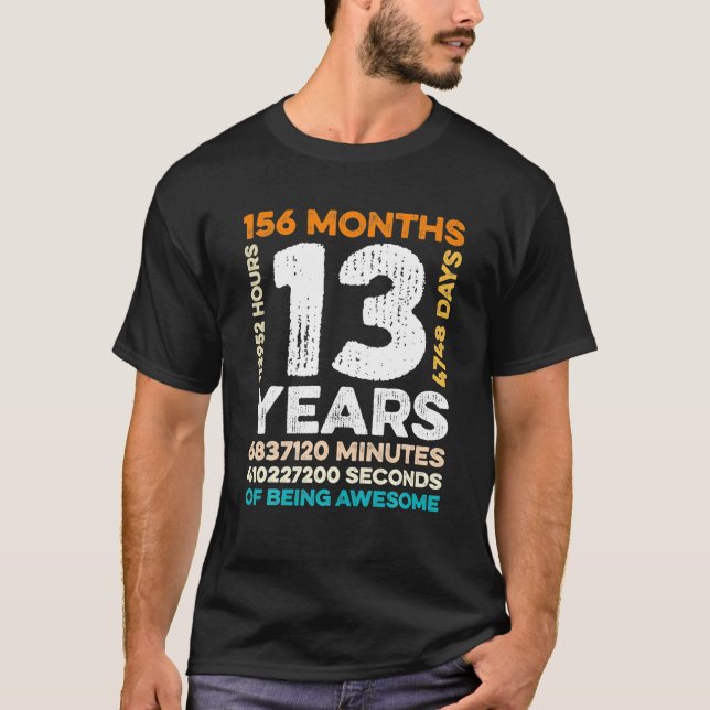 T-shirt 13 Ans 156 Mois D'Être Impressionnant 13e (Devant)