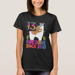 T-shirt 13 ans Awesome depuis 2010 13e anniversaire Ados
