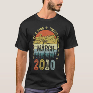 T-shirt 13 Ans Awesome Depuis Mars 2010 13e Anniversaire