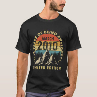 T-shirt 13 Ans Awesome Depuis Mars 2010 13e Anniversaire