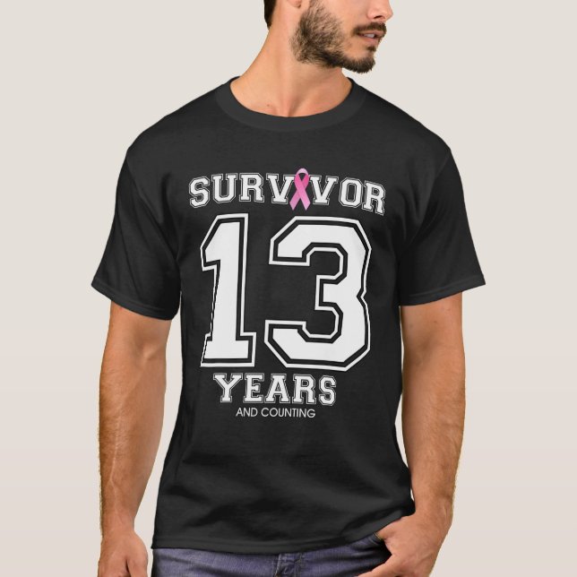 T-shirt 13 Ans Cancer Du Sein Cadeaux Survivants Pour Femm (Devant)