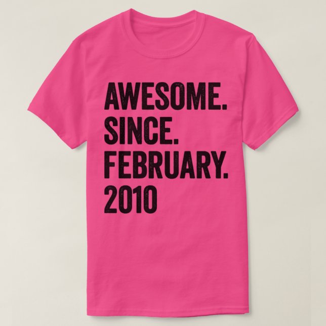 T-shirt 13 ans d'émerveillement depuis février 2010 13e an (Design devant)