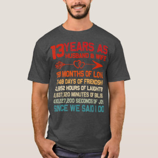 T-shirt 13 ans en tant que femme mariée 13e anniversaire D