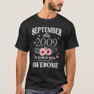 T-shirt 13 Ans Fabriqué En Septembre 2009 13E Anniversaire