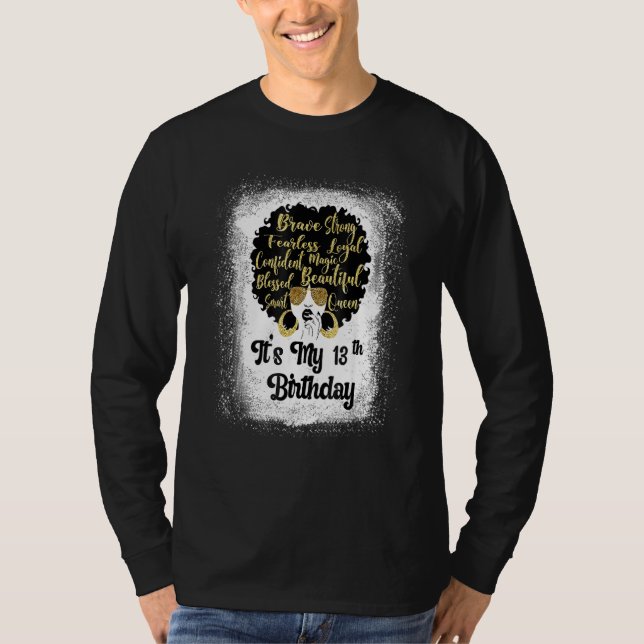 T-shirt 13 ans Leopard Melanin fille C'est mon anniversair (Devant)