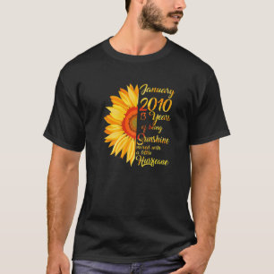 T-shirt 13 Ans Né En Janvier 2010 13ème Anniversaire Wom