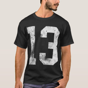 T-shirt 13 Cool en détresse Anniversaire Lucky Nombre Joue