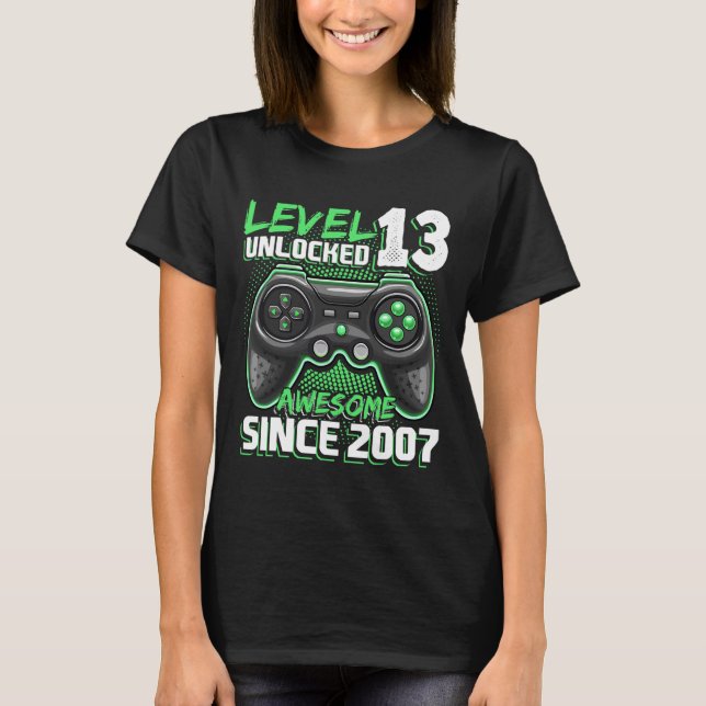 T-shirt 13 Déverrouillé Awesome 2007 jeu vidéo 13e anniver (Devant)