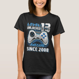 T-shirt 13 Déverrouillé Awesome 2008 jeu vidéo 13e anniver
