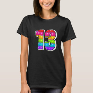 T-shirt 13 Numéro de capital coupé13 Alphabet Funny Poppin