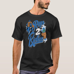 T-shirt 13 Rag Bleu Français Rétro 2 Riches A Obtenu Em Bl