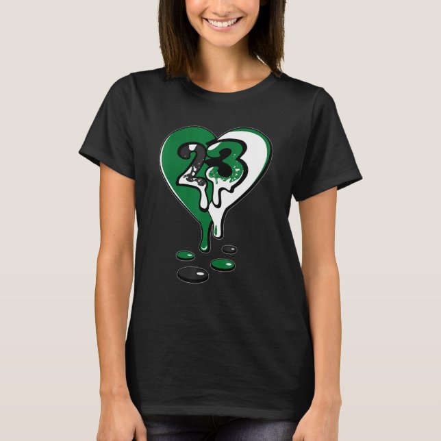 T-shirt 13 Retro Loser Green 23 Dripping Coeur Concord 13  (Devant)