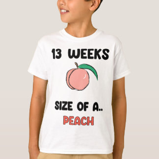 T-shirt 13 semaines de grossesse - Fruit de Pêche rétro mi