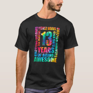 T-shirt 13e anniversaire 13 ans Tie Dye Hippie 156 Mont