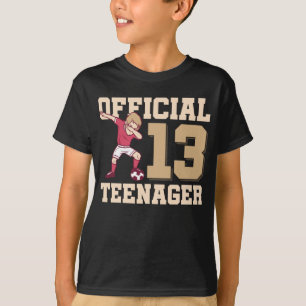 T-shirt 13e anniversaire 2008 Dabbing Boy Football adolesc