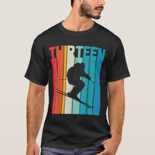 T-shirt 13e anniversaire Boy Retro Ski Lover Skier 13 ans 