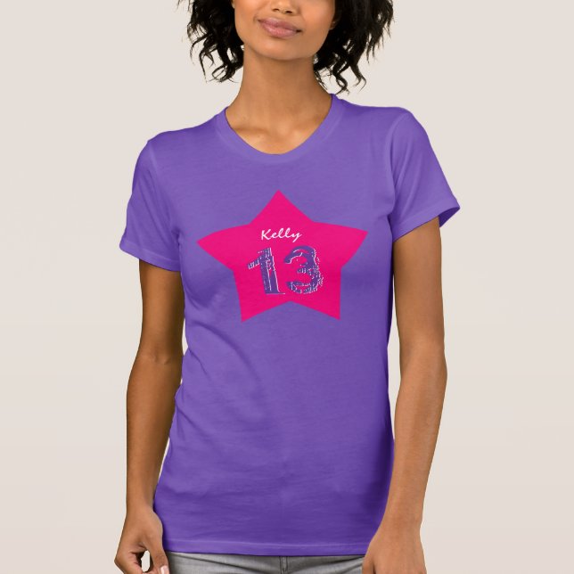 T-shirt 13e anniversaire cadeau Big Star Nom personnalisé  (Devant)