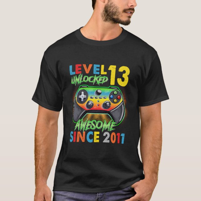 T-shirt 13E Anniversaire Cadeaux Garçon Niveau 13 Déverrou (Devant)