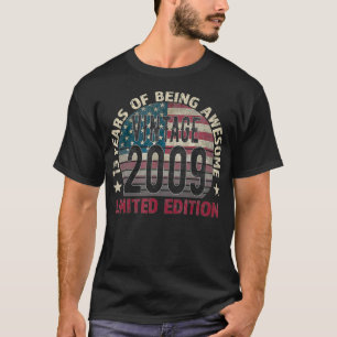 T-shirt 13e anniversaire Cadeaux garçons Vintage 2009 13 a