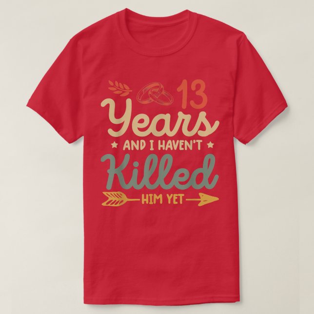T-shirt 13e anniversaire de mariage tee match couples 13 (Design devant)